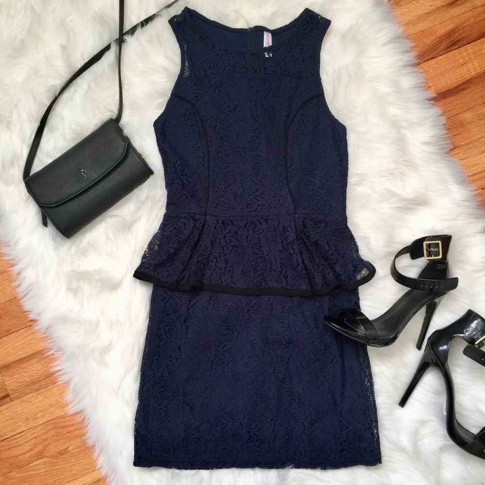 Dark Blue Lace Dress